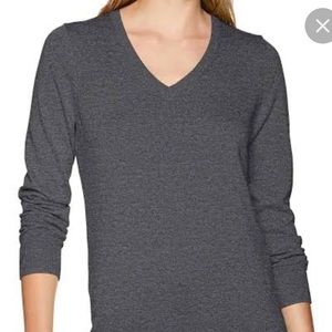 New York and Company V Neck Grey Pullover Sweater